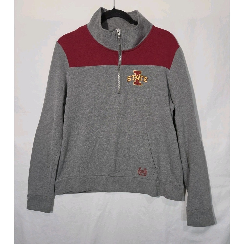 PINK Victoria's Secret Iowa State Cyclones 1/4 Zip Womens Large Spirit‎ Jersey